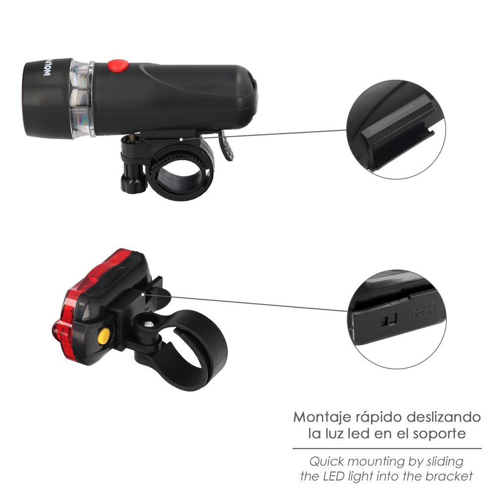 Kit Luces Led Delantera y Trasera Para Bicicleta / Patinete 